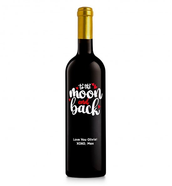 To the Moon and Back Personalized Wine Gift